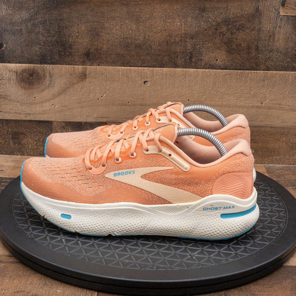 BROOKS GHOST MAX WOMENS ATHLETIC SHOES MELON ORANGE RUNNING GYM TRAIN SIZE 10.5B - Picture 5 of 9